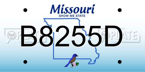 B8255D Missouri License Plate