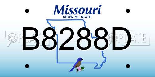 B8288D Missouri License Plate