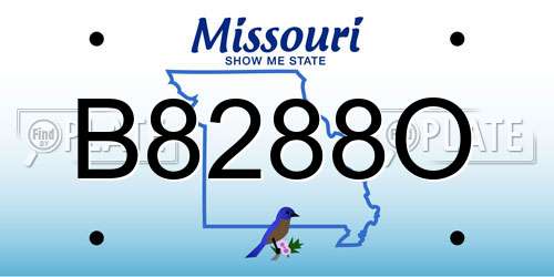 B8288O Missouri License Plate
