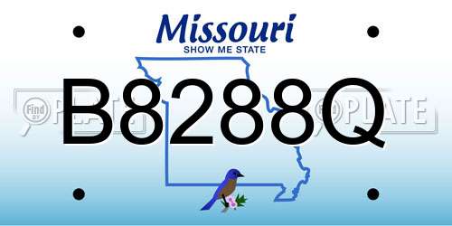 B8288Q Missouri License Plate