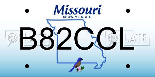 B82CCL Missouri License Plate