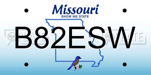 B82ESW Missouri License Plate
