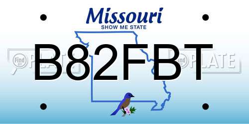 B82FBT Missouri License Plate