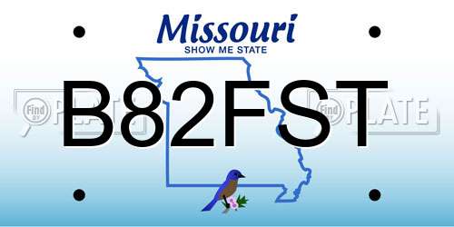 B82FST Missouri License Plate