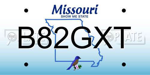 B82GXT Missouri License Plate