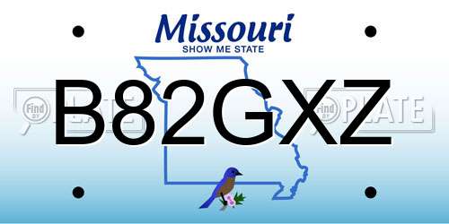 B82GXZ Missouri License Plate