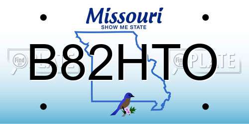 B82HTO Missouri License Plate