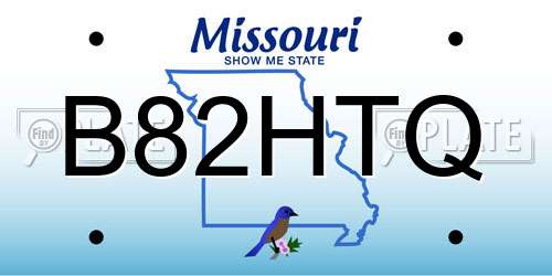 B82HTQ Missouri License Plate