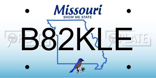 B82KLE Missouri License Plate