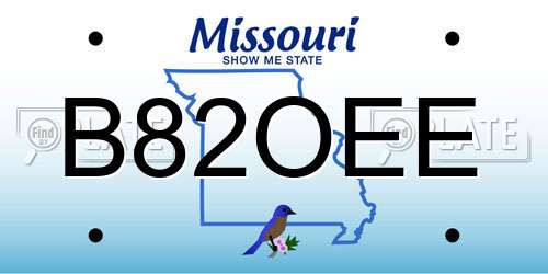 B82OEE Missouri License Plate