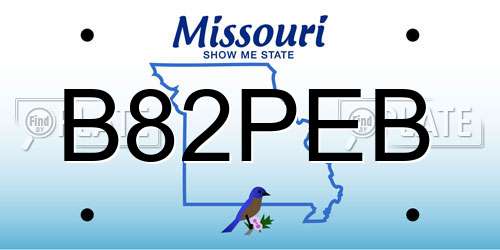 B82PEB Missouri License Plate