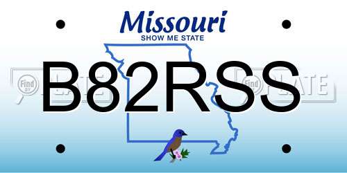 B82RSS Missouri License Plate