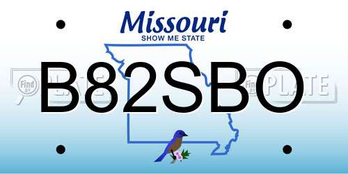 B82SBO Missouri License Plate