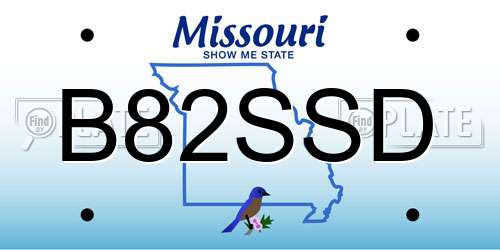B82SSD Missouri License Plate