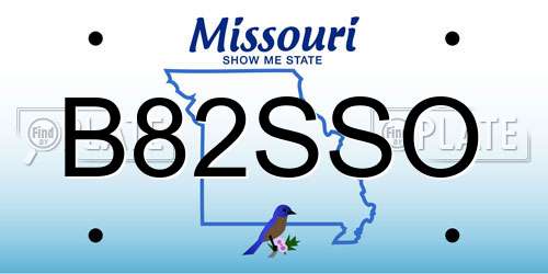 B82SSO Missouri License Plate