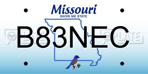 B83NEC Missouri License Plate