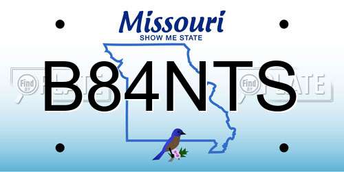 B84NTS Missouri License Plate