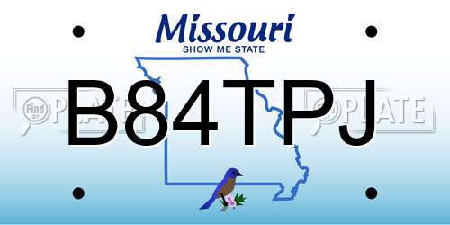 B84TPJ Missouri License Plate