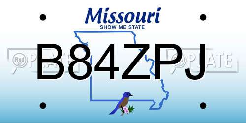 B84ZPJ Missouri License Plate
