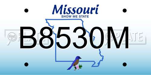 B8530M Missouri License Plate