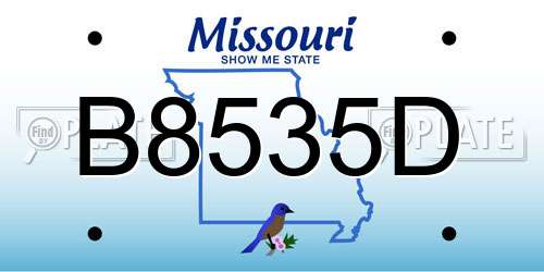 B8535D Missouri License Plate