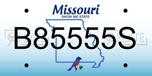 B85555S Missouri License Plate