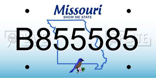 B855585 Missouri License Plate