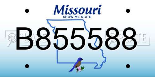 B855588 Missouri License Plate