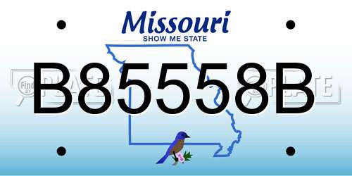 B85558B Missouri License Plate