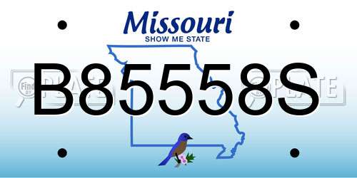 B85558S Missouri License Plate