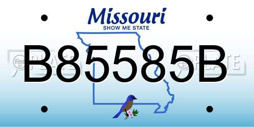 B85585B Missouri License Plate