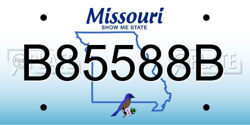 B85588B Missouri License Plate