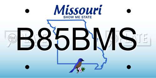 B85BMS Missouri License Plate
