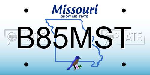 B85MST Missouri License Plate