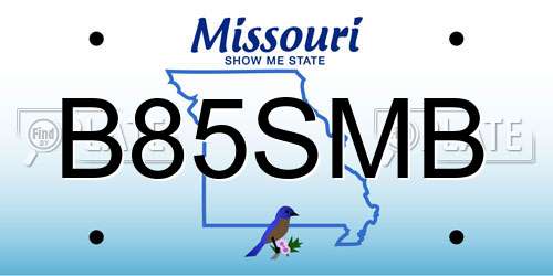 B85SMB Missouri License Plate