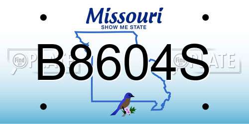 B8604S Missouri License Plate