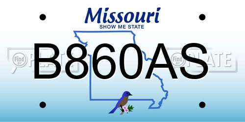B860AS Missouri License Plate