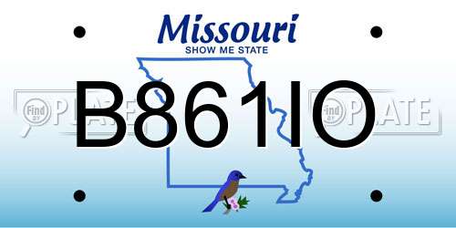 B861IO Missouri License Plate