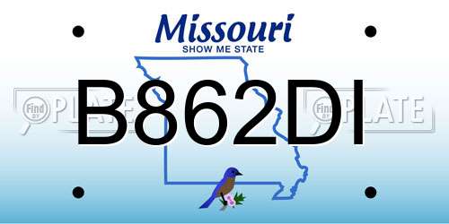 B862DI Missouri License Plate