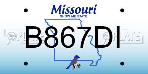 B867DI Missouri License Plate