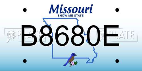 B8680E Missouri License Plate
