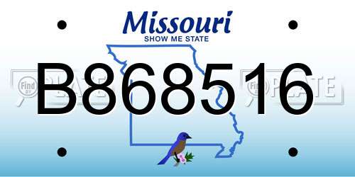 B868516 Missouri License Plate