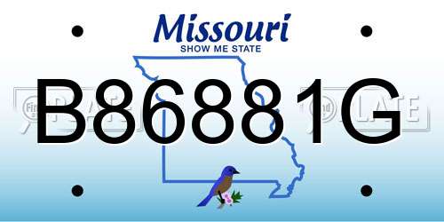 B86881G Missouri License Plate