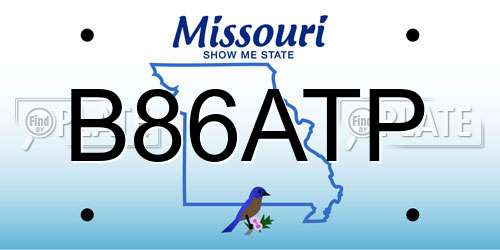 B86ATP Missouri License Plate