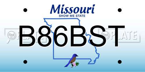 B86BST Missouri License Plate