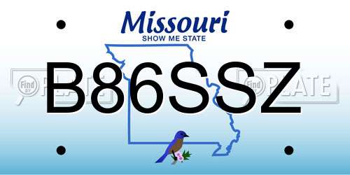 B86SSZ Missouri License Plate