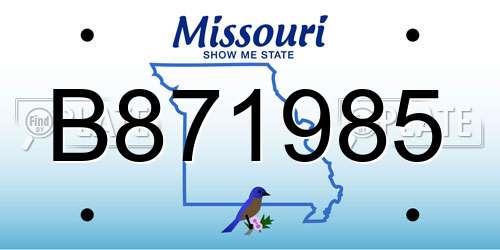 B871985 Missouri License Plate