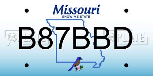 B87BBD Missouri License Plate