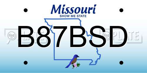 B87BSD Missouri License Plate