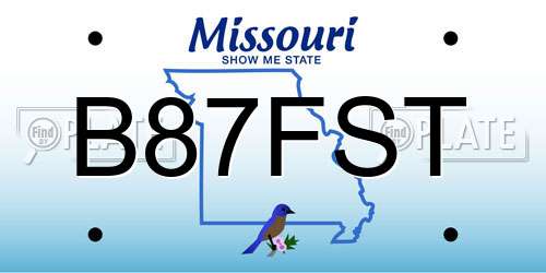 B87FST Missouri License Plate